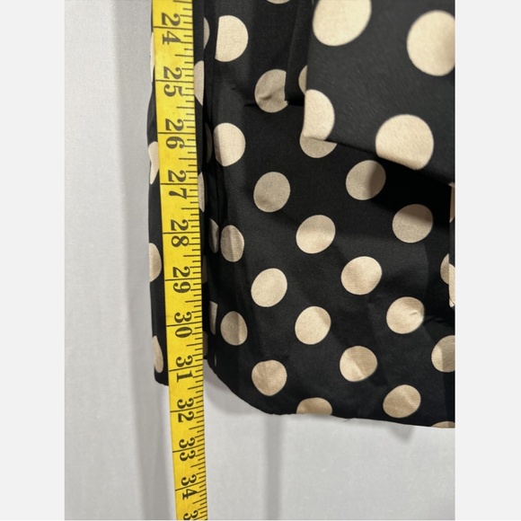 NEW IEENA Mac Duggal [ 0‎ ] Polka Dot Puff Sleeve Soft Tie Tuxedo Dress Black - Picture 4 of 16